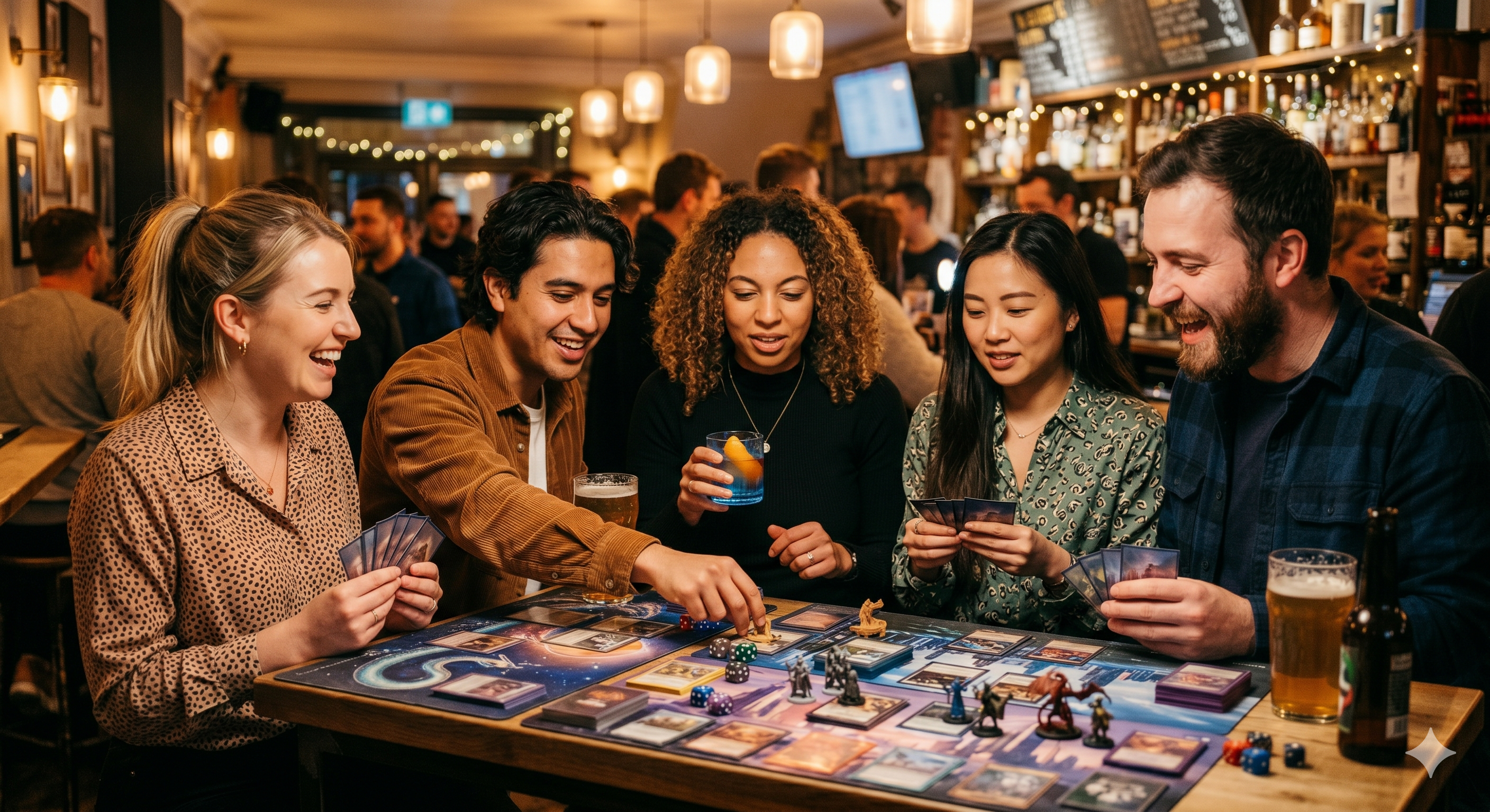 5 People playing table games