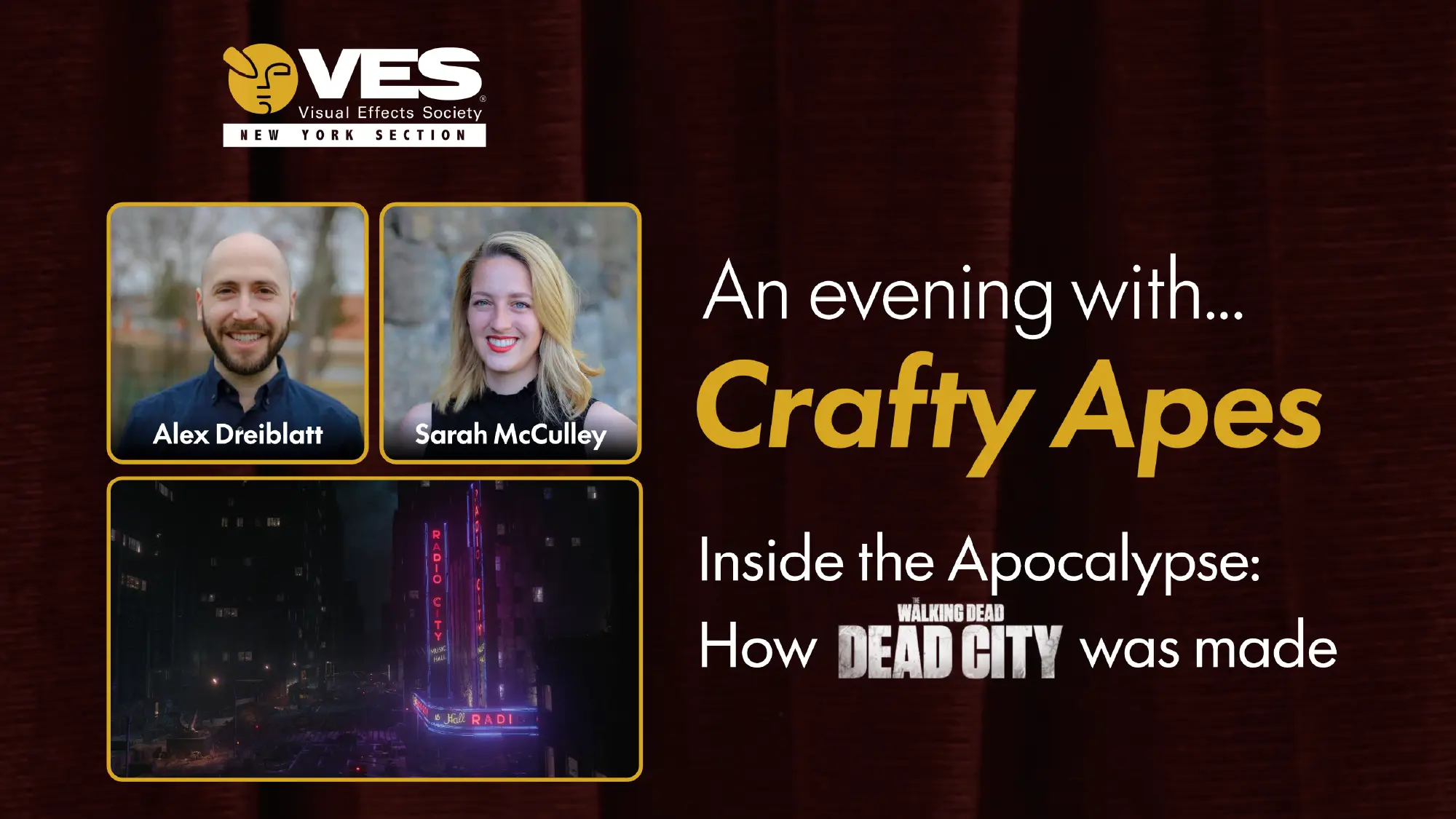 AEW An Evening with Crafty Apes. Inside the Apocolypse. How the Walking Dead Dead City was made